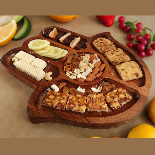 Bhumatha Hamsa mango Wood Snack Serving Platter cum Tray  (30Lx30Hx2.5W) CM