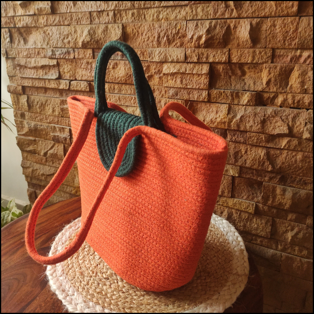 Bhumatha Handmade jute cotton rope women's handbag| Beach Bags for Women | Boho Bag | Handbag |