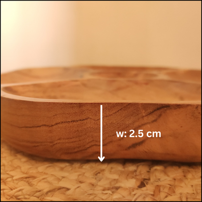 Bhumatha Round Acacia Wood Snack Serving Platter cum Tray 10x10cm