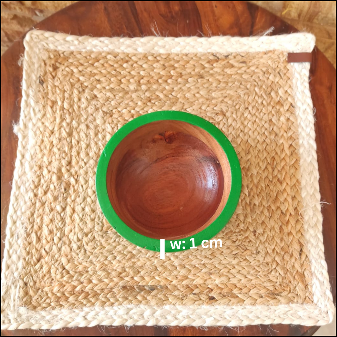 Bhumatha Mango Wood Wooden Potpourri Bowl – Handcrafted Decorative Bowl for Home Décor, Natural Wooden Aromatherapy Holder, 1 Piece, Green Color