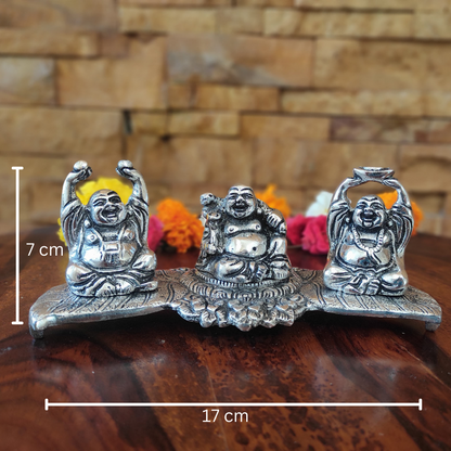 Bhumatha Oxidized Laughing Buddha Statue for Prosperity, Money, Wealth, Fengshui Vastu and Good Luck (Size: 17 cm Length x 7 cm Height x 7 cm Width)