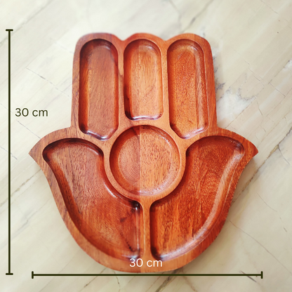 Bhumatha Hamsa mango Wood Snack Serving Platter cum Tray  (30Lx30Hx2.5W) CM