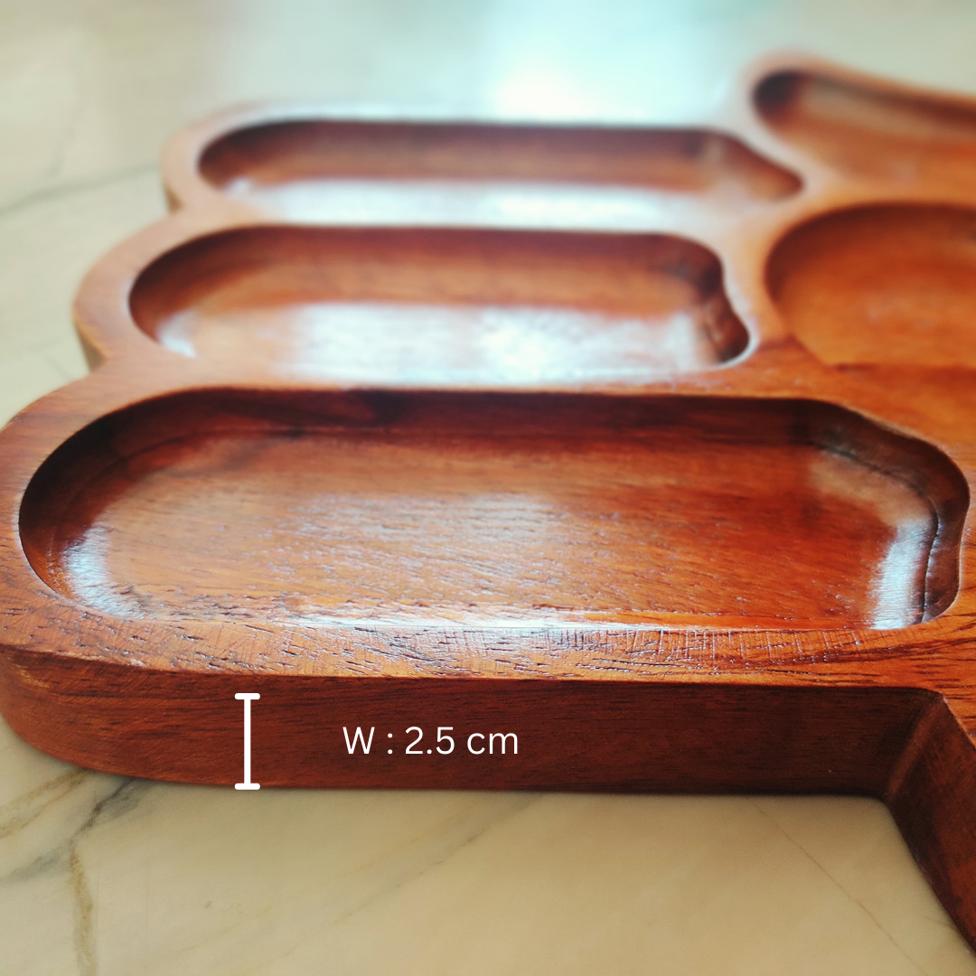 Bhumatha Hamsa mango Wood Snack Serving Platter cum Tray  (30Lx30Hx2.5W) CM